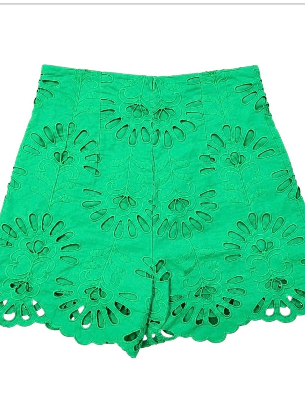 Zara Kelly Green Eyelet lace  High-Waist Women’s Shorts